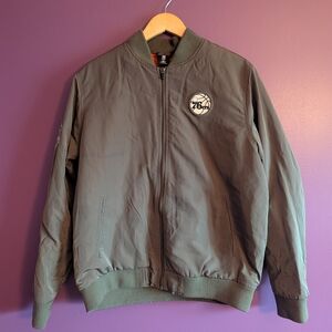 NBA Olive Bomber Jacket with Emblem